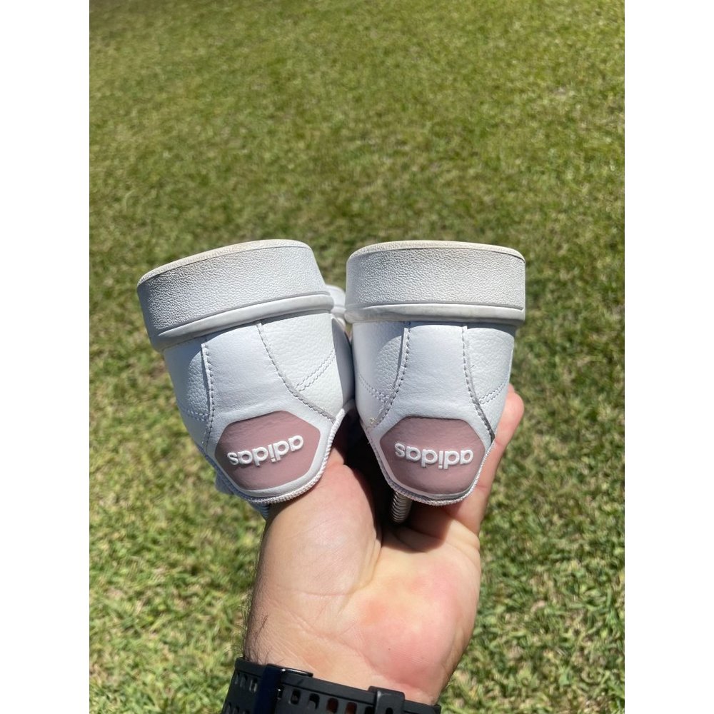 Adidas Womens Shoes Size 9 White Metallic Low Top Logo Laces DA9524 - Picture 7 of 8